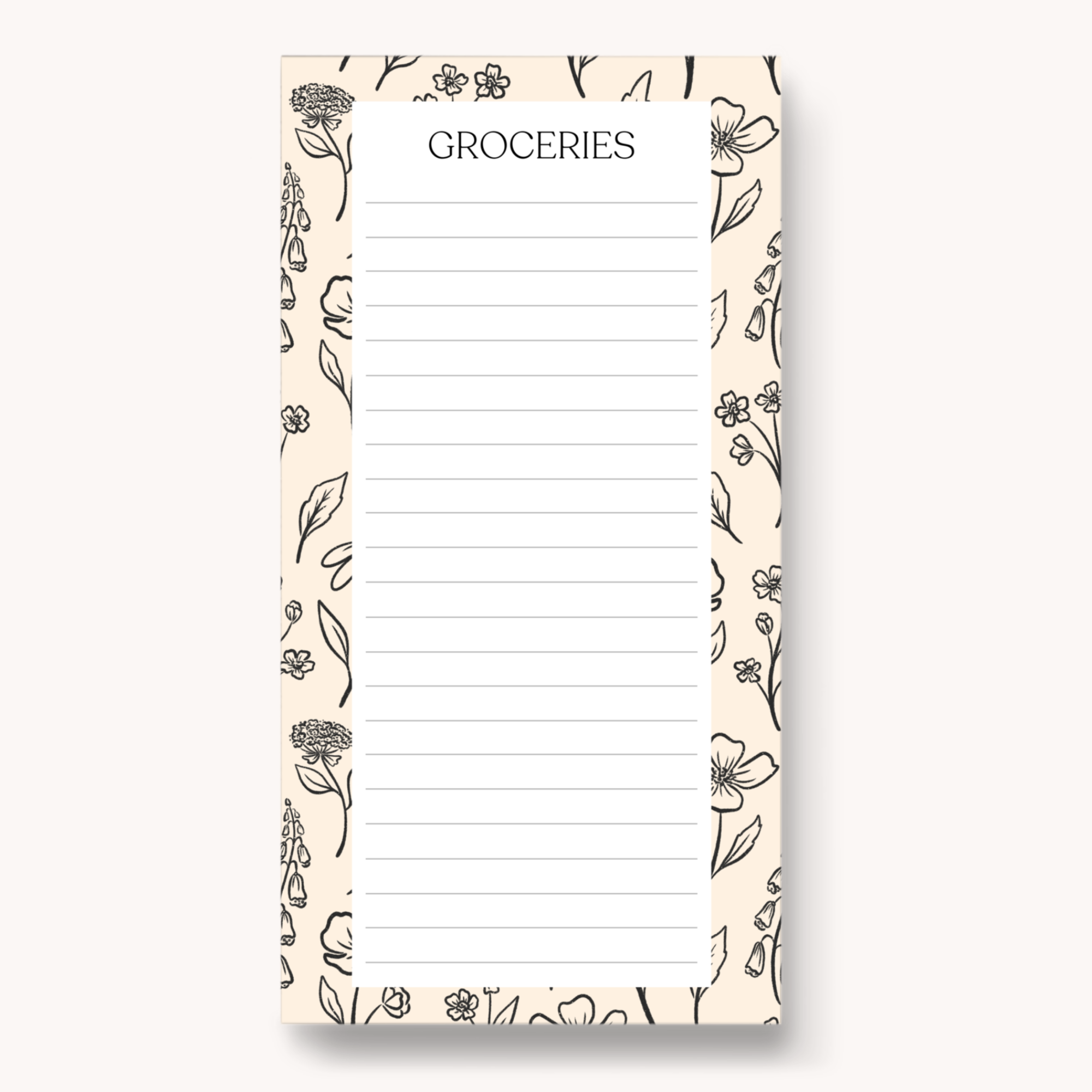Magnetic Grocery List Notepad, 8x4"
