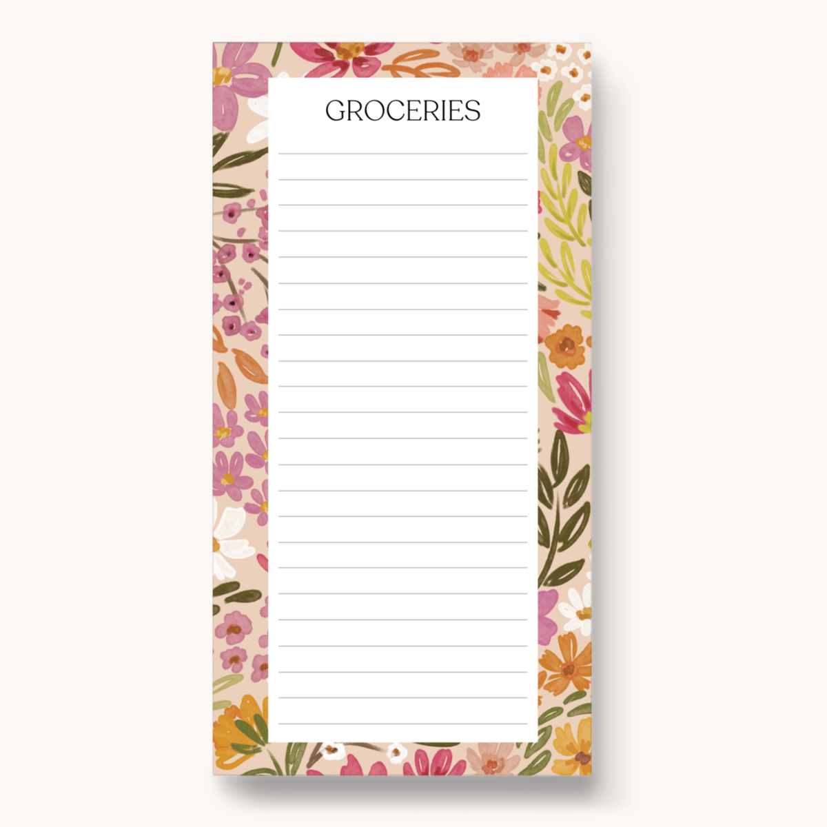 Magnetic Grocery List Notepad, 8x4"