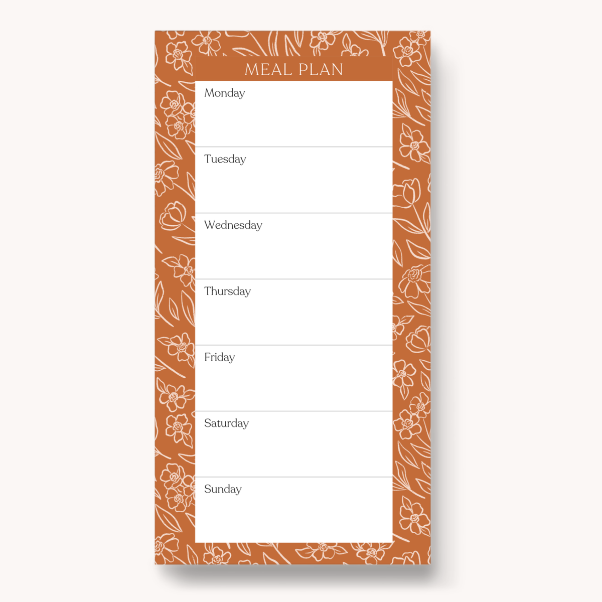 Magnetic Meal Plan Notepad, 8x4"