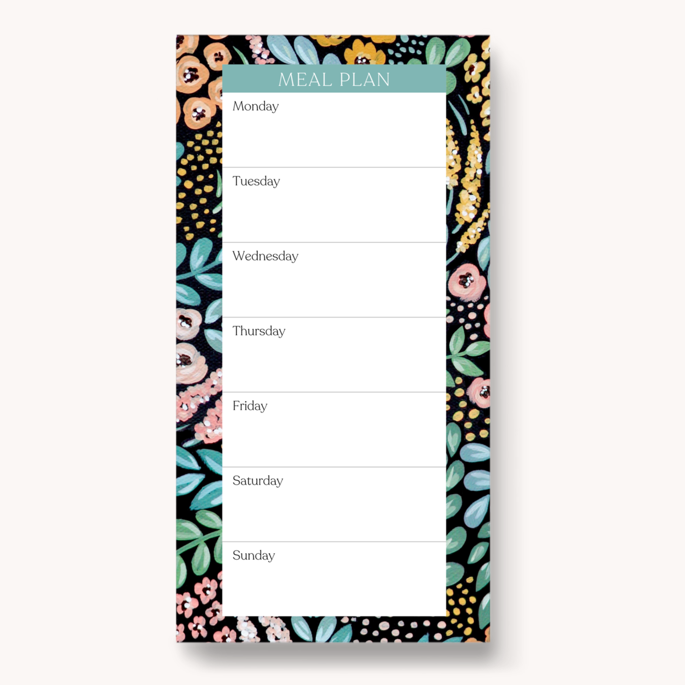 Magnetic Meal Plan Notepad, 8x4"