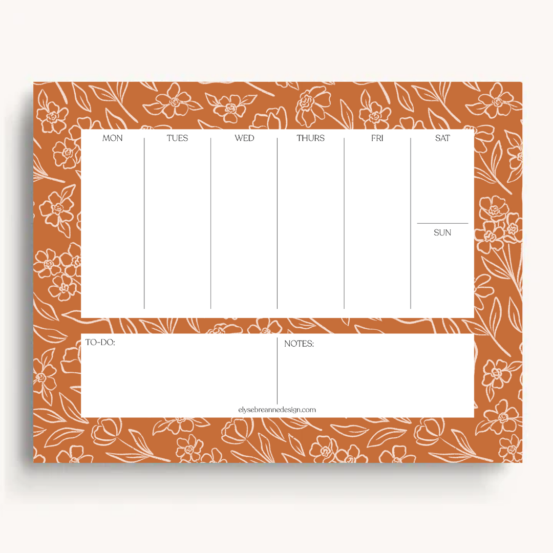 Weekly Planner Notepad, 8.5x11"