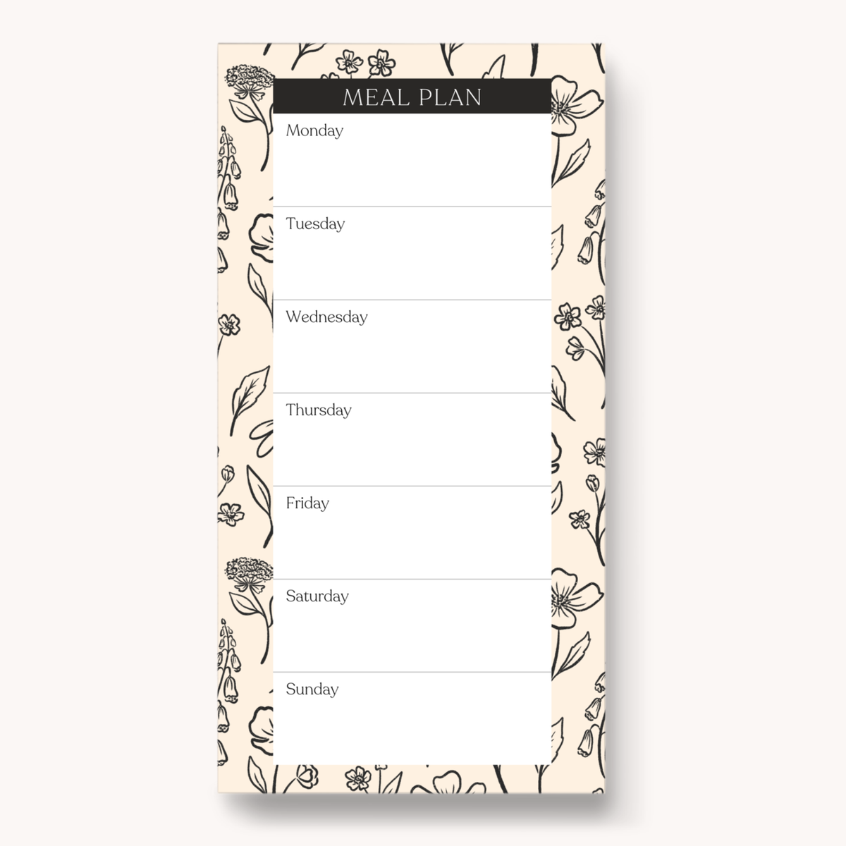 Magnetic Meal Plan Notepad, 8x4"