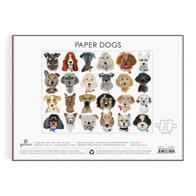 Paper Dogs 1000 Piece Puzzle