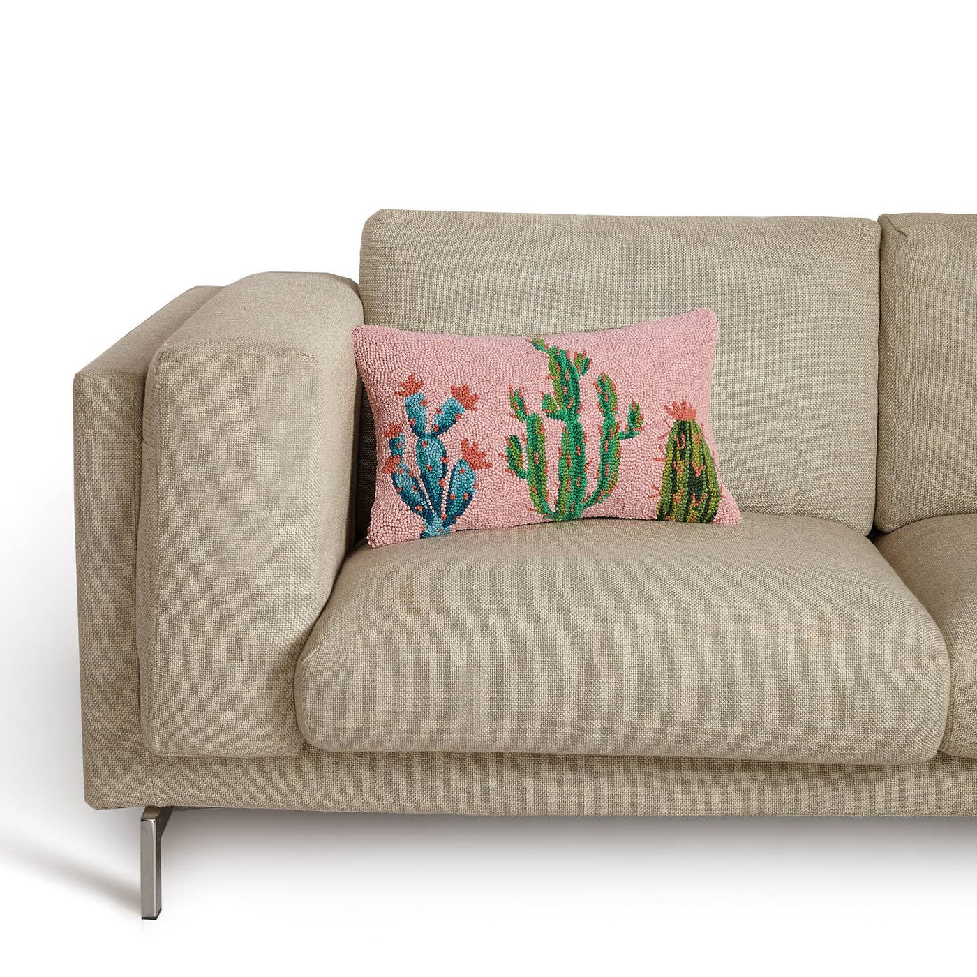 Pretty Pink Cactus Hook Pillow
