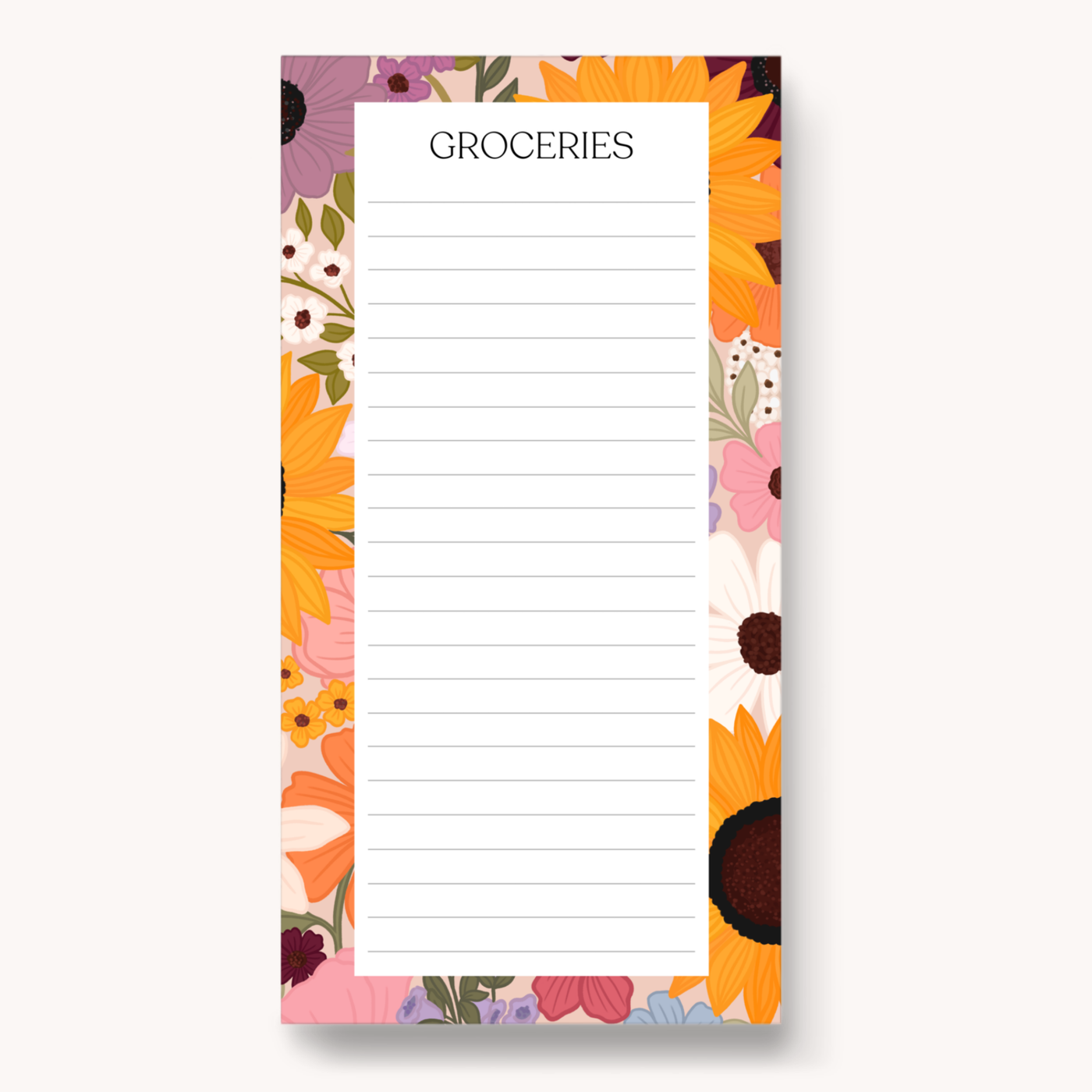 Magnetic Grocery List Notepad, 8x4"