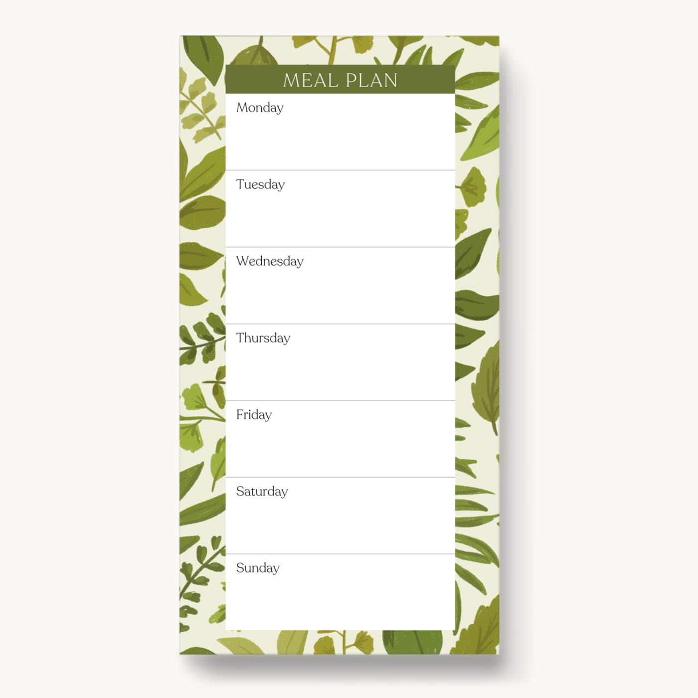Magnetic Meal Plan Notepad, 8x4"