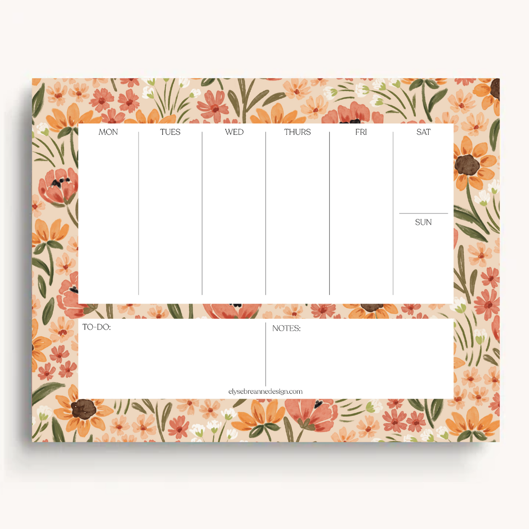 Weekly Planner Notepad, 8.5x11"