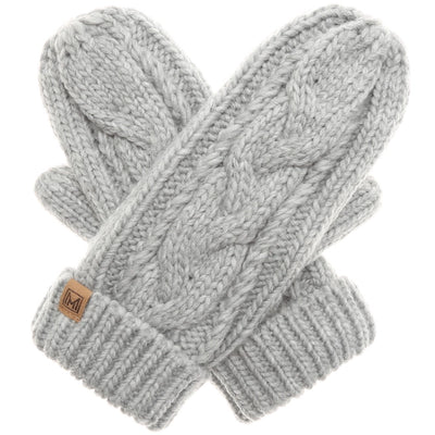 Winter Cable Knit Fleece Lined Mittens