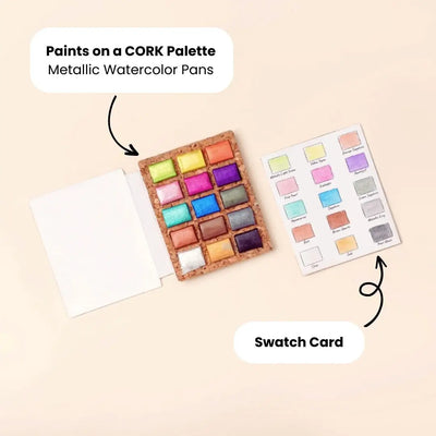 Viviva Watercolor Pans Metallic 15 Colors