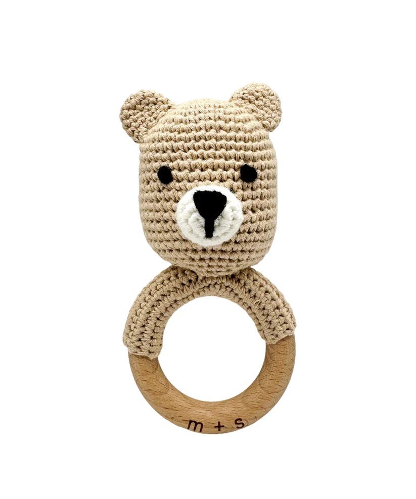 Light Brown Bear Hand Crochet Rattle