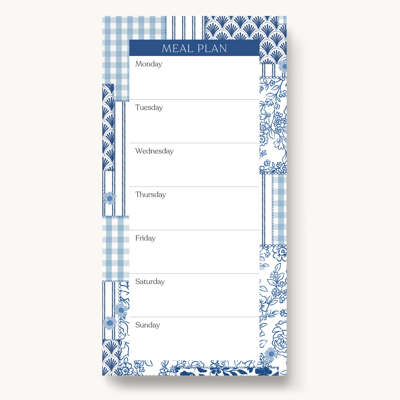Magnetic Meal Plan Notepad, 8x4"
