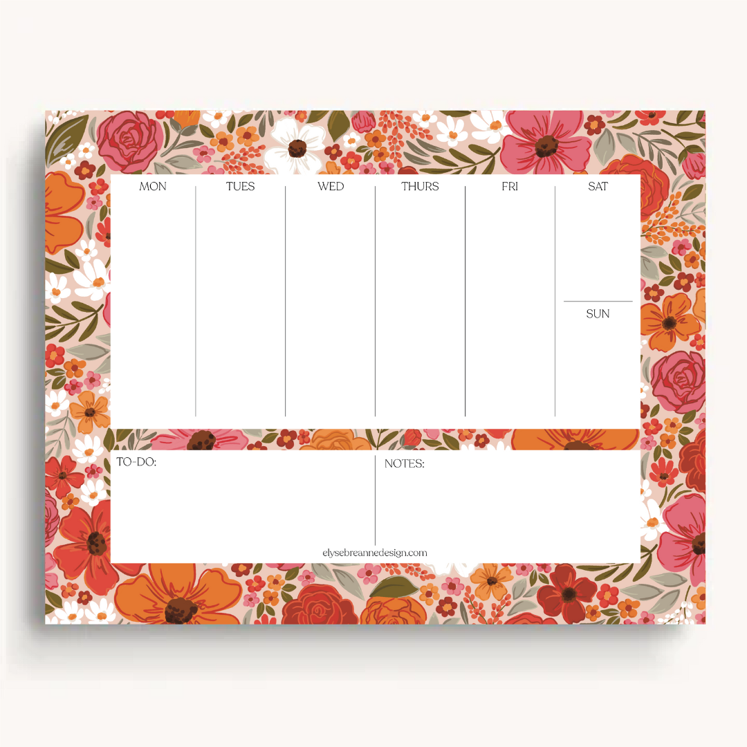 Weekly Planner Notepad, 8.5x11"