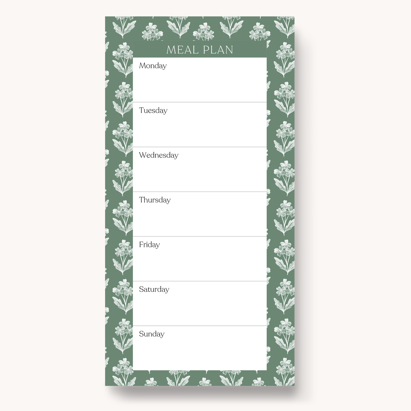 Magnetic Meal Plan Notepad, 8x4"