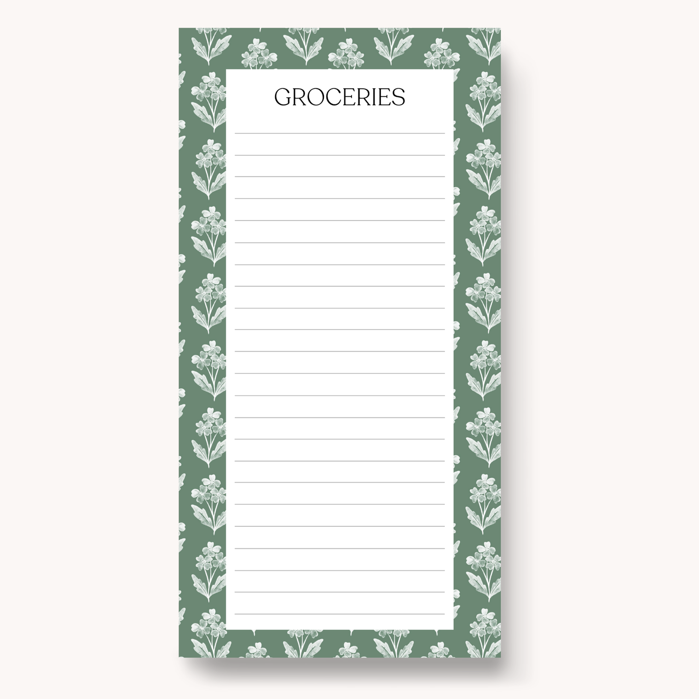 Magnetic Grocery List Notepad, 8x4"