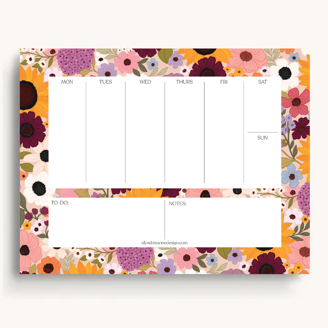 Weekly Planner Notepad, 8.5x11"