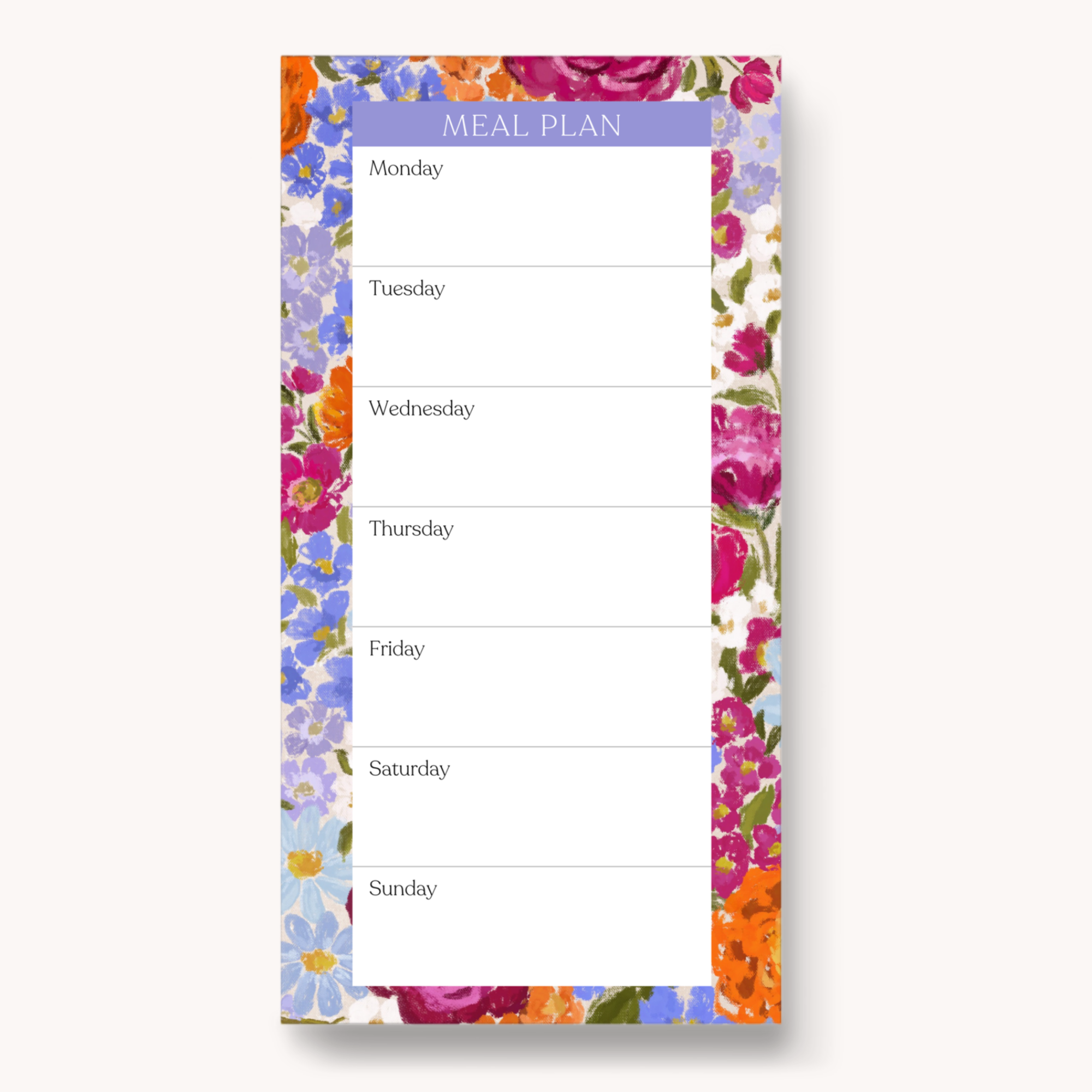 Magnetic Meal Plan Notepad, 8x4"