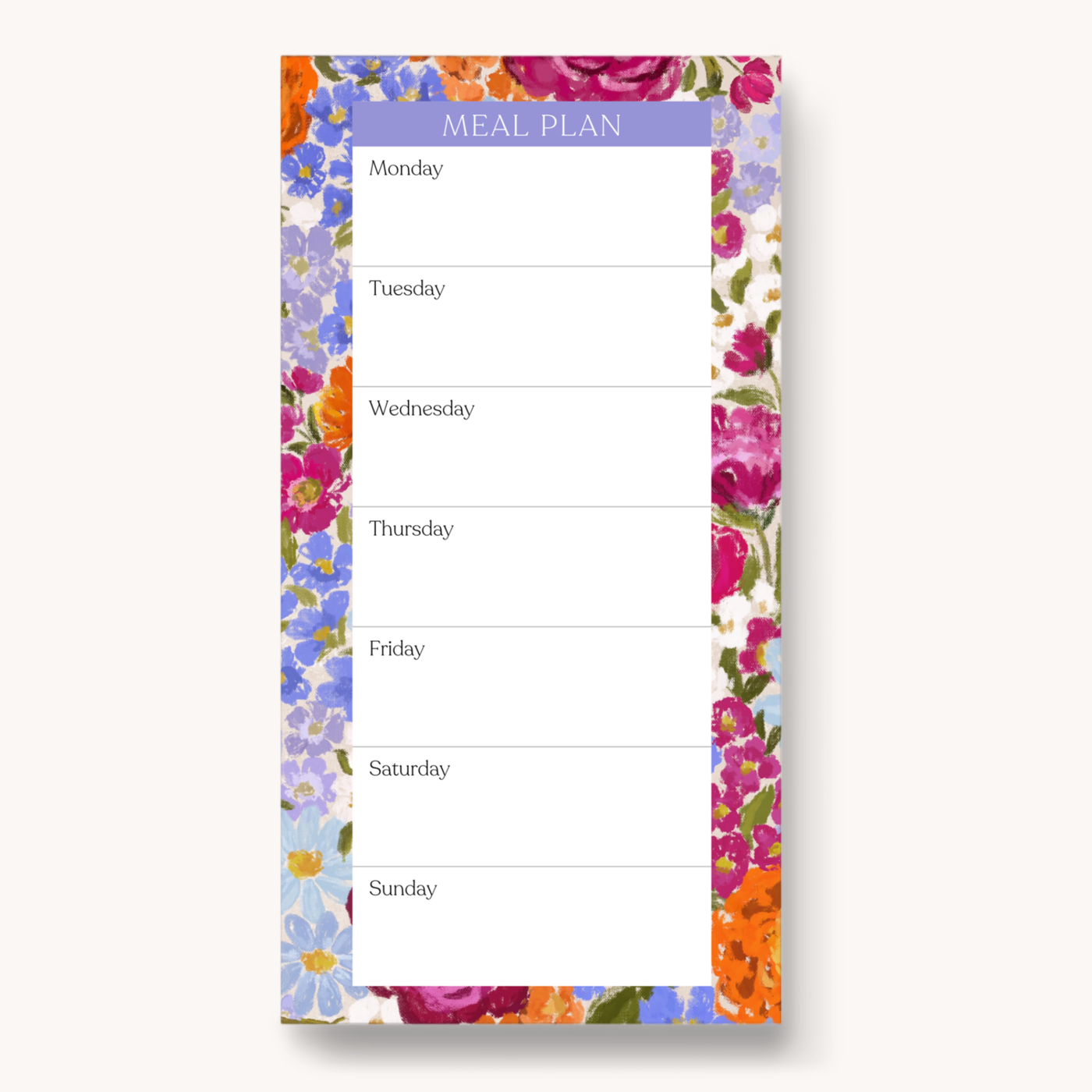 Magnetic Meal Plan Notepad, 8x4"