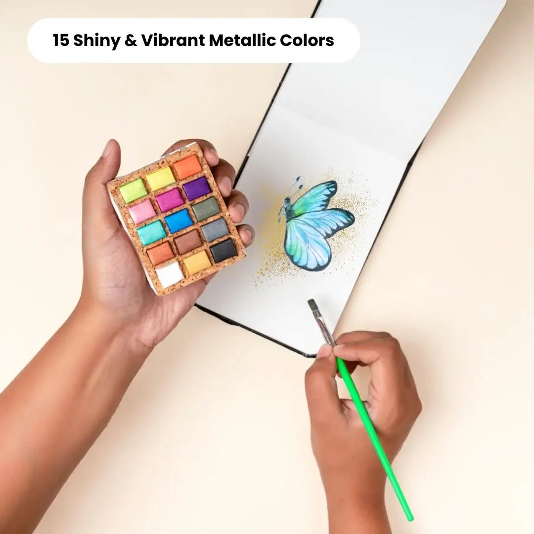 Viviva Watercolor Pans Metallic 15 Colors
