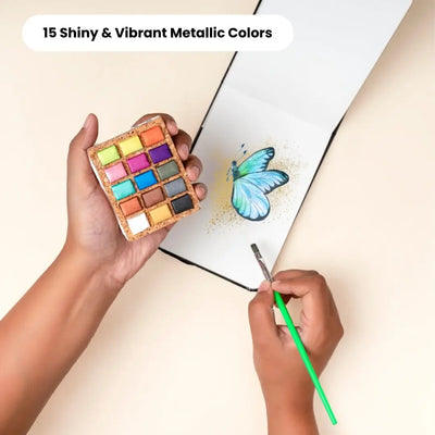 Viviva Watercolor Pans Metallic 15 Colors