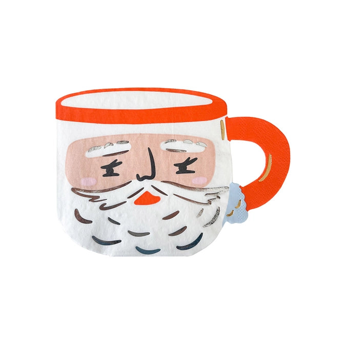 White Santa Mug Large Napkins