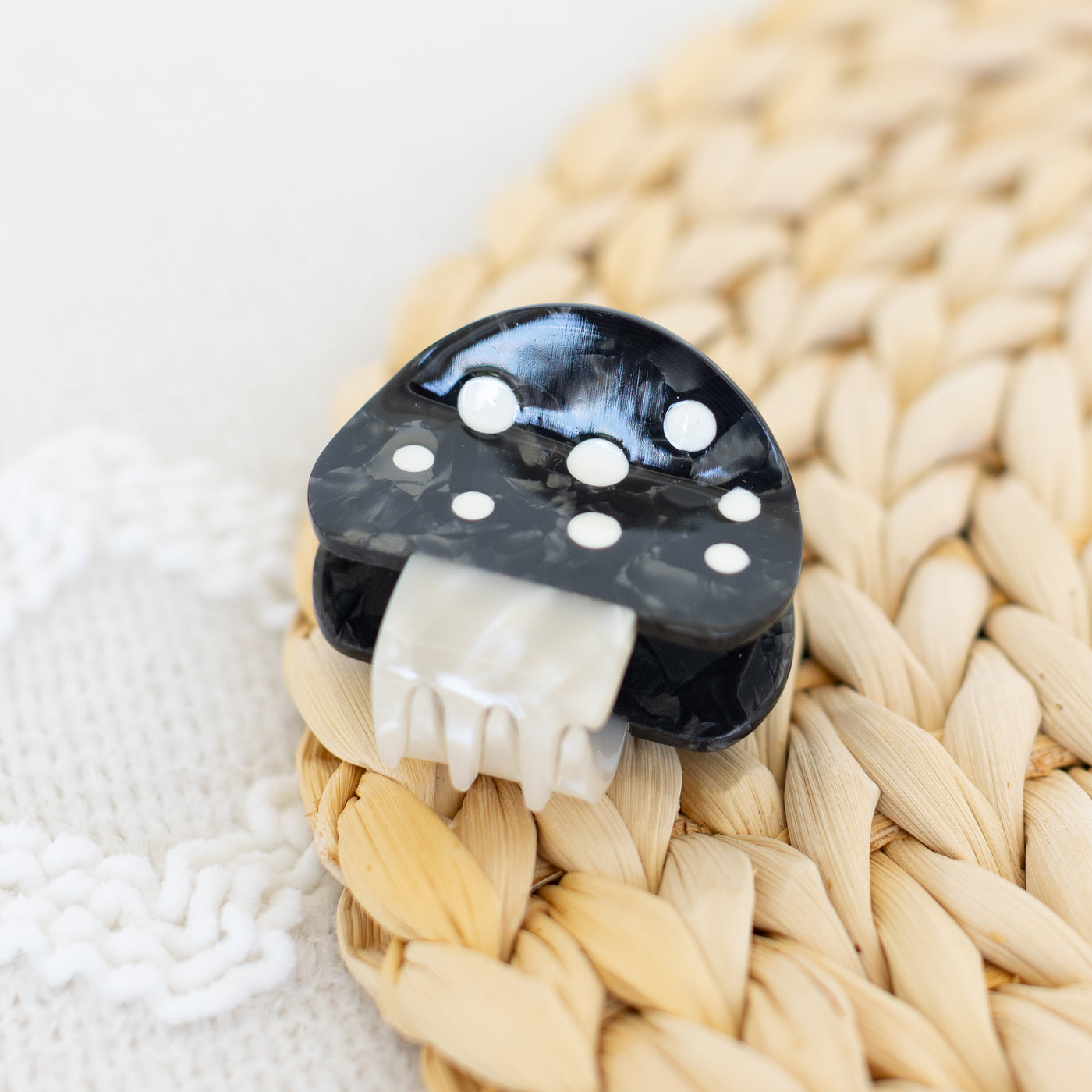 Black Mushroom Mini Claw Clip