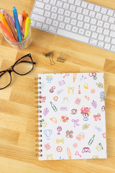 Hardcover Spiral Notebook, 7x9"