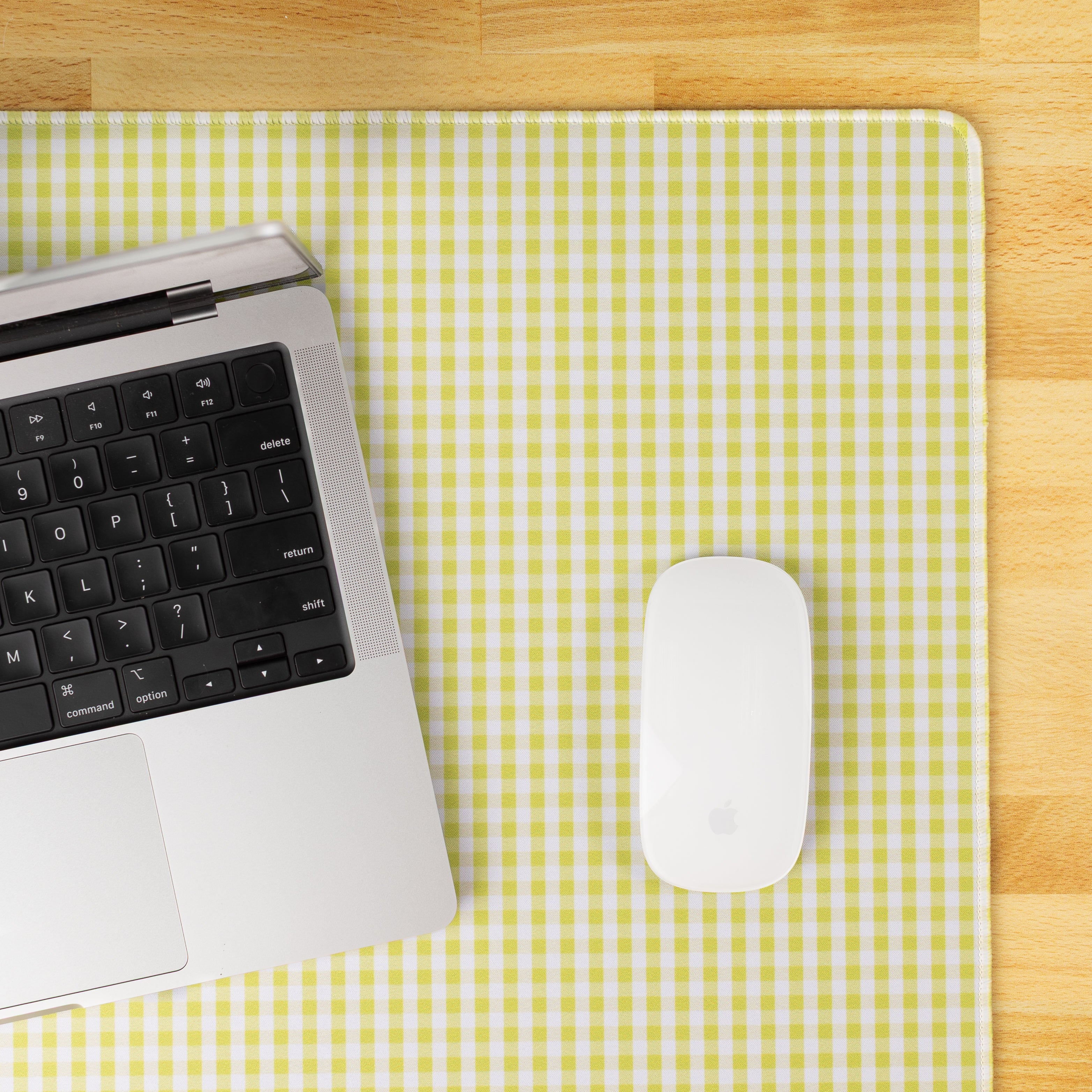 Green Gingham Desk Mat & Desk Pad – Non-Slip & Low-Friction for Office ...