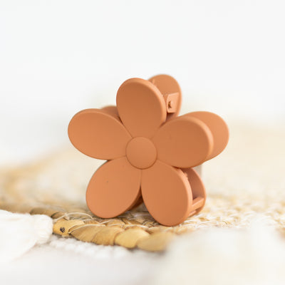 Small Terracotta Flower Claw Clip