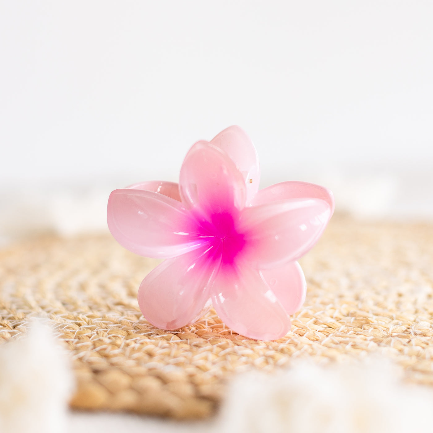 Pink Plumeria Flower Claw Clip