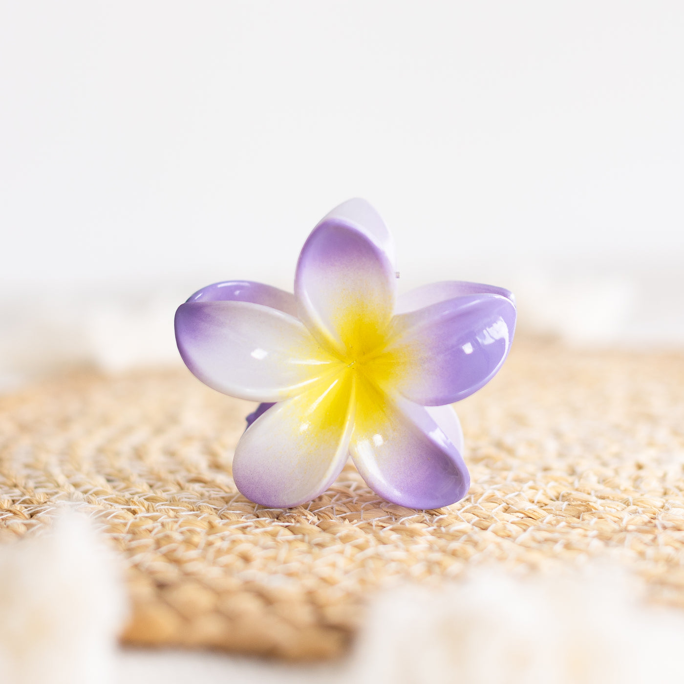 Purple Plumeria Flower Claw Clip