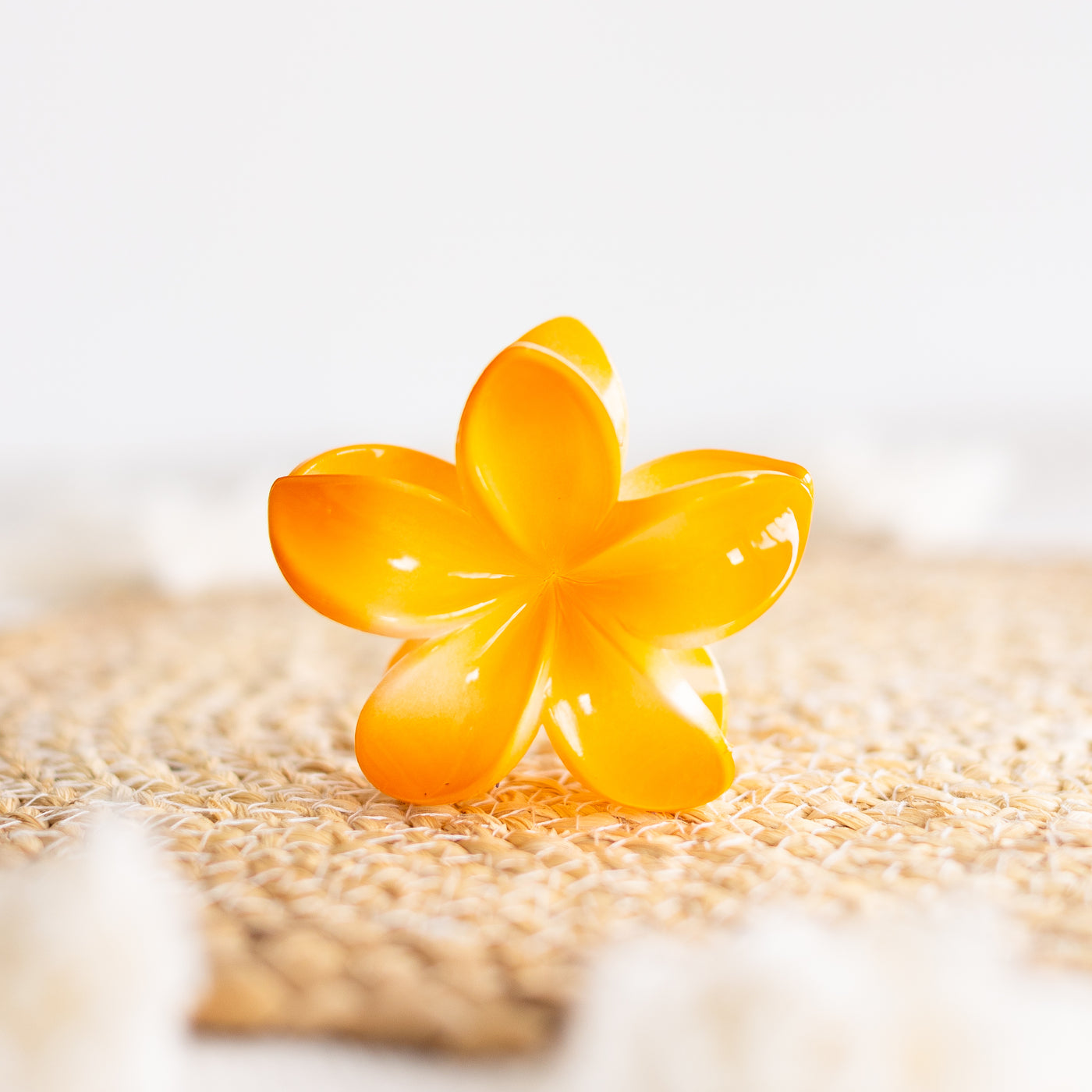 Orange Plumeria Flower Claw Clip