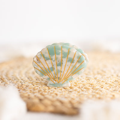 Turquoise Sea Shell Claw Clip