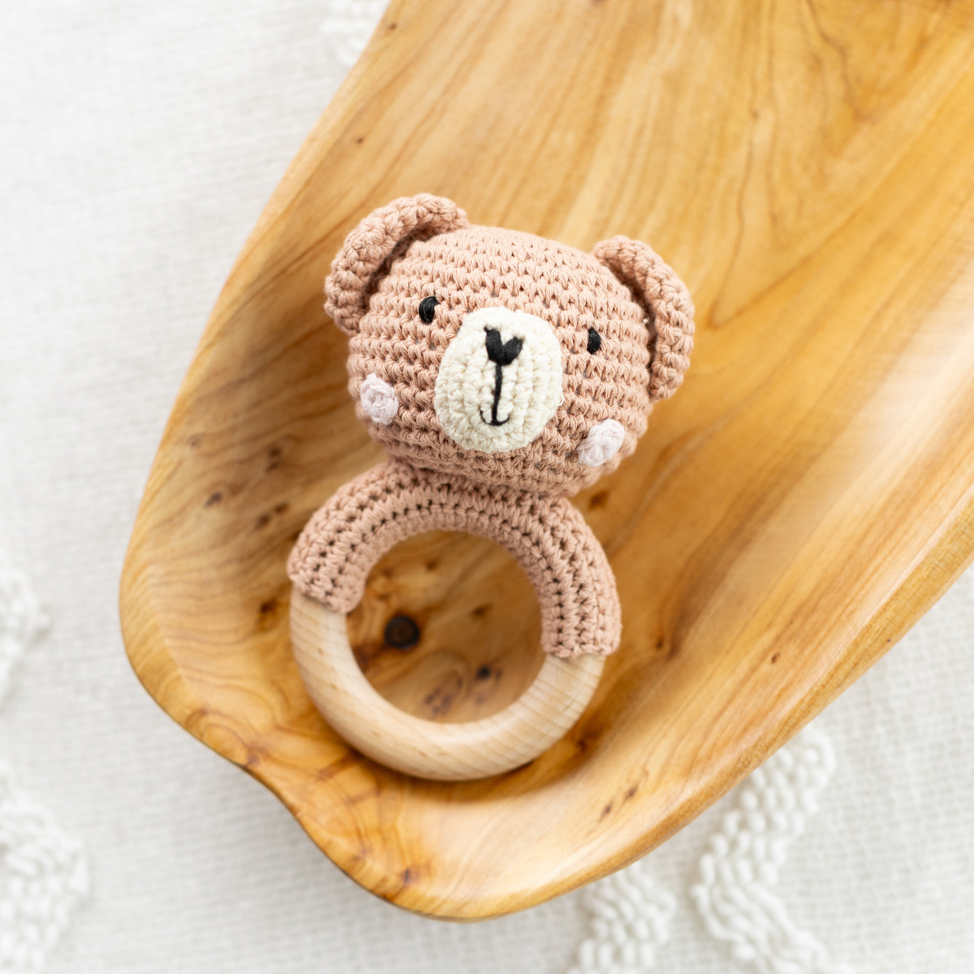 Clay Bear Crochet Rattle
