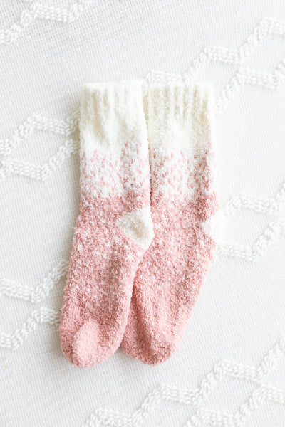 Pink Ombre Dotted Fuzzy Socks