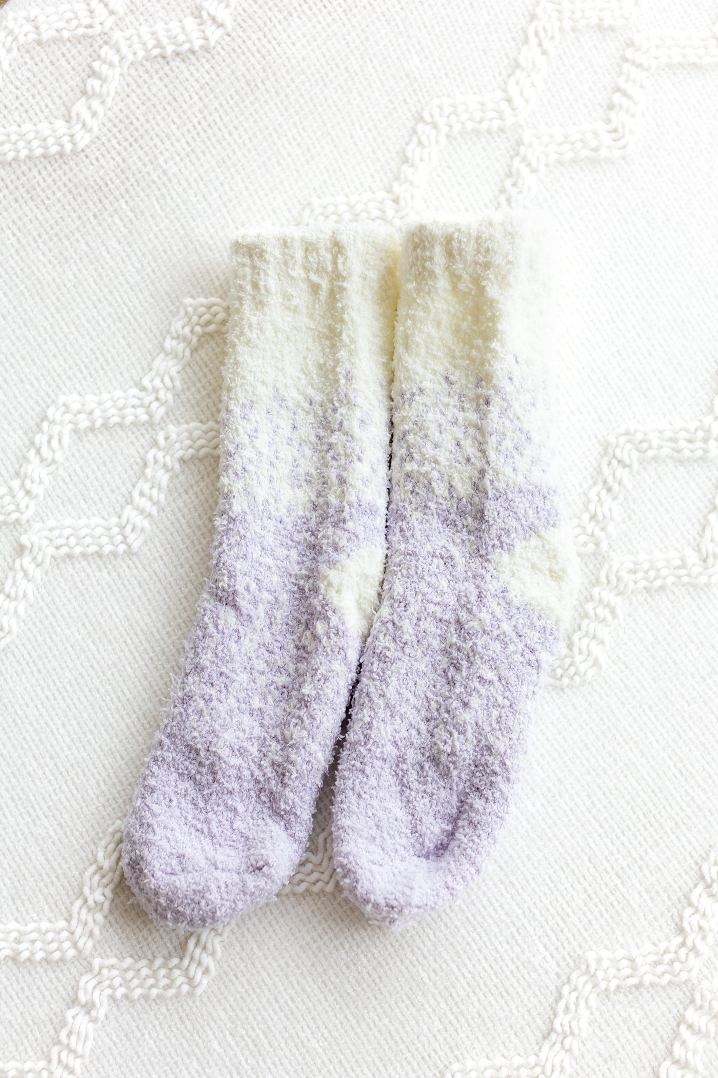 Lavender Ombre Dotted Fuzzy Socks