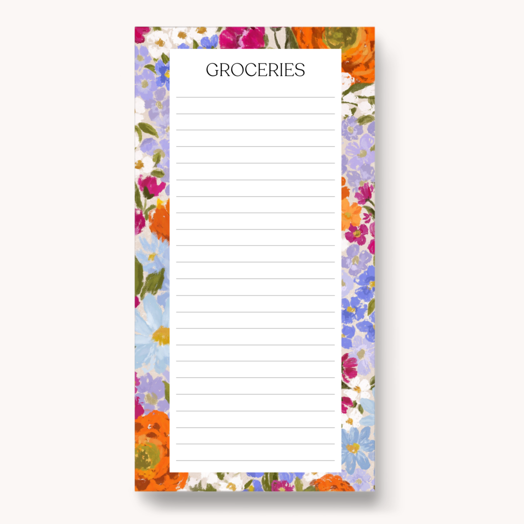 Magnetic Grocery List Notepad, 8x4"
