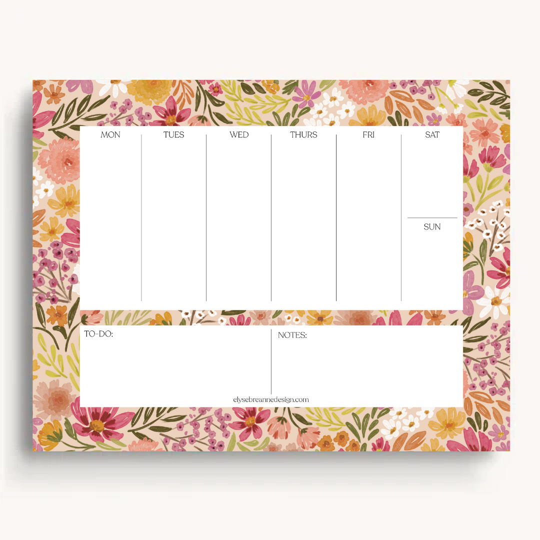 Weekly Planner Notepad, 8.5x11"