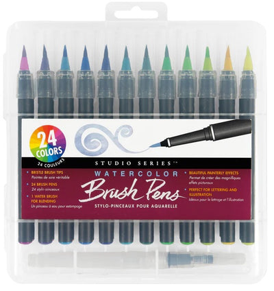 Studio Series Watercolor Brush Pens, 24 Colors