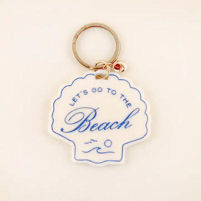 Beach Seashell Charm Keychain