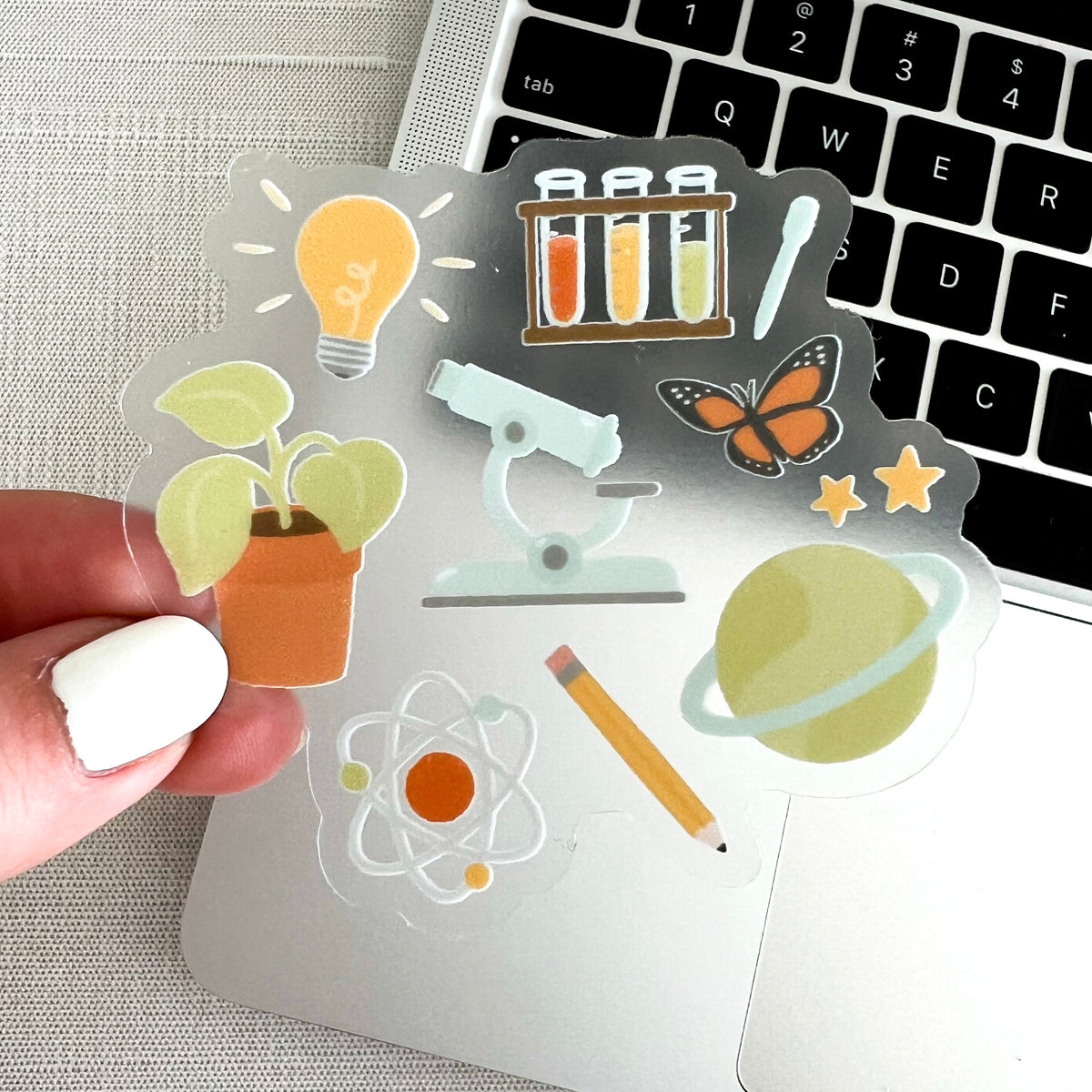 Clear Waterproof Vinyl Sticker, 3x3"