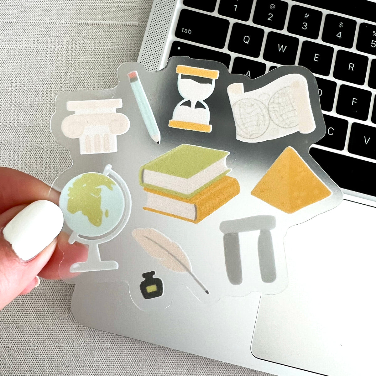 Clear Waterproof Vinyl Sticker, 3x3"