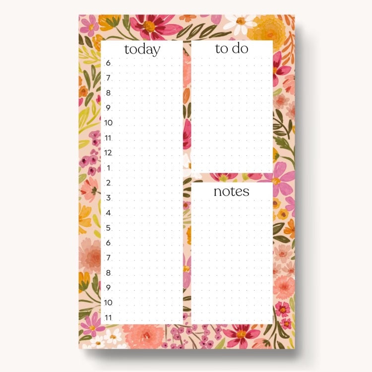 Hourly Daily Planner Notepad, 8.5x5.5"