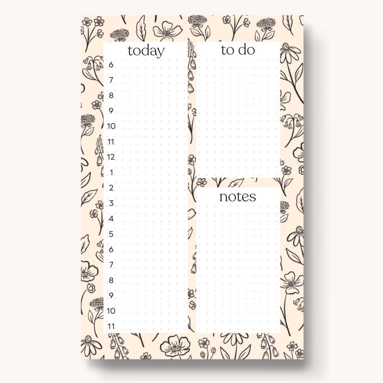 Hourly Daily Planner Notepad, 8.5x5.5"