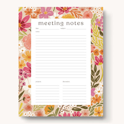 Meeting Notes Notepad, 11x8.5"