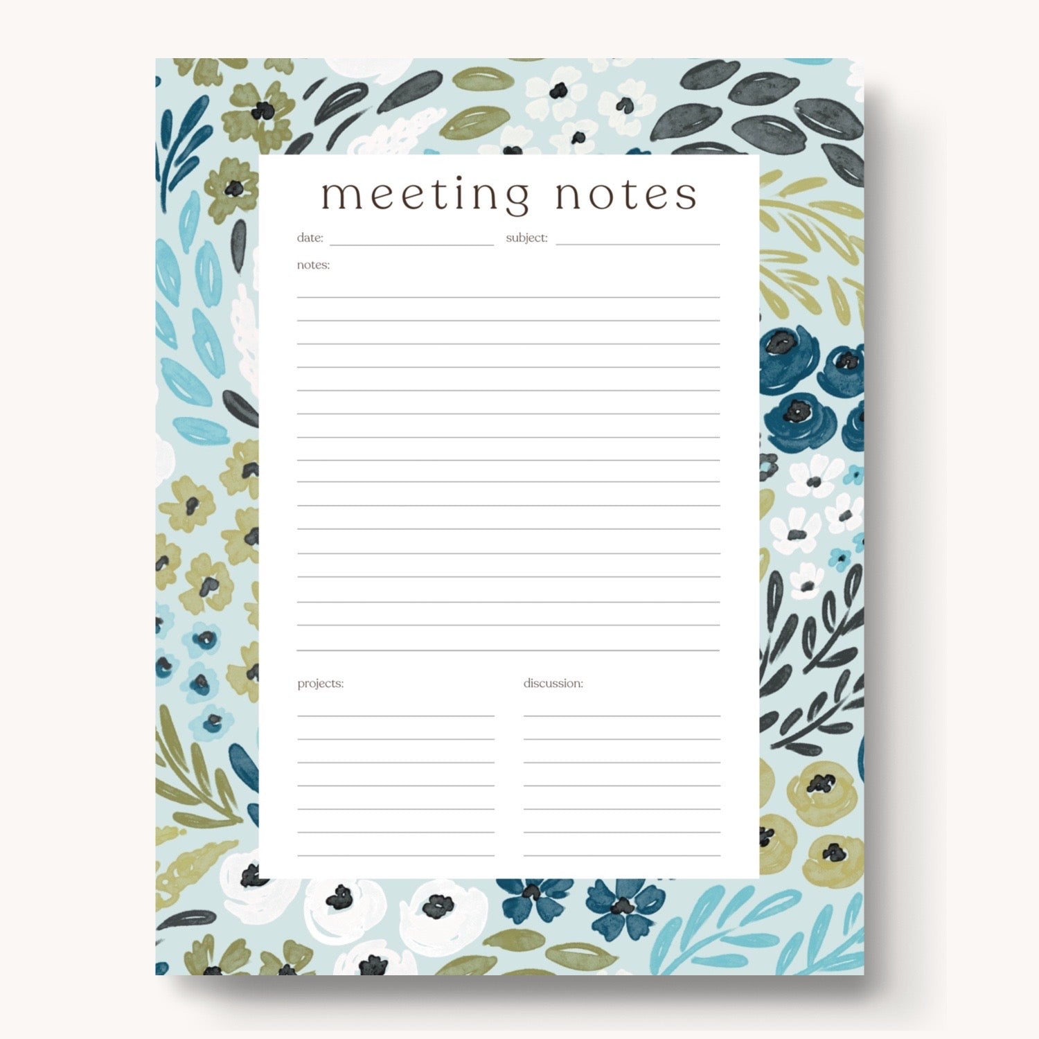 Meeting Notes Notepad, 11x8.5"