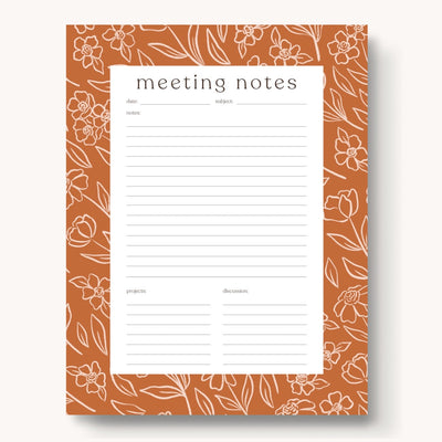 Meeting Notes Notepad, 11x8.5"