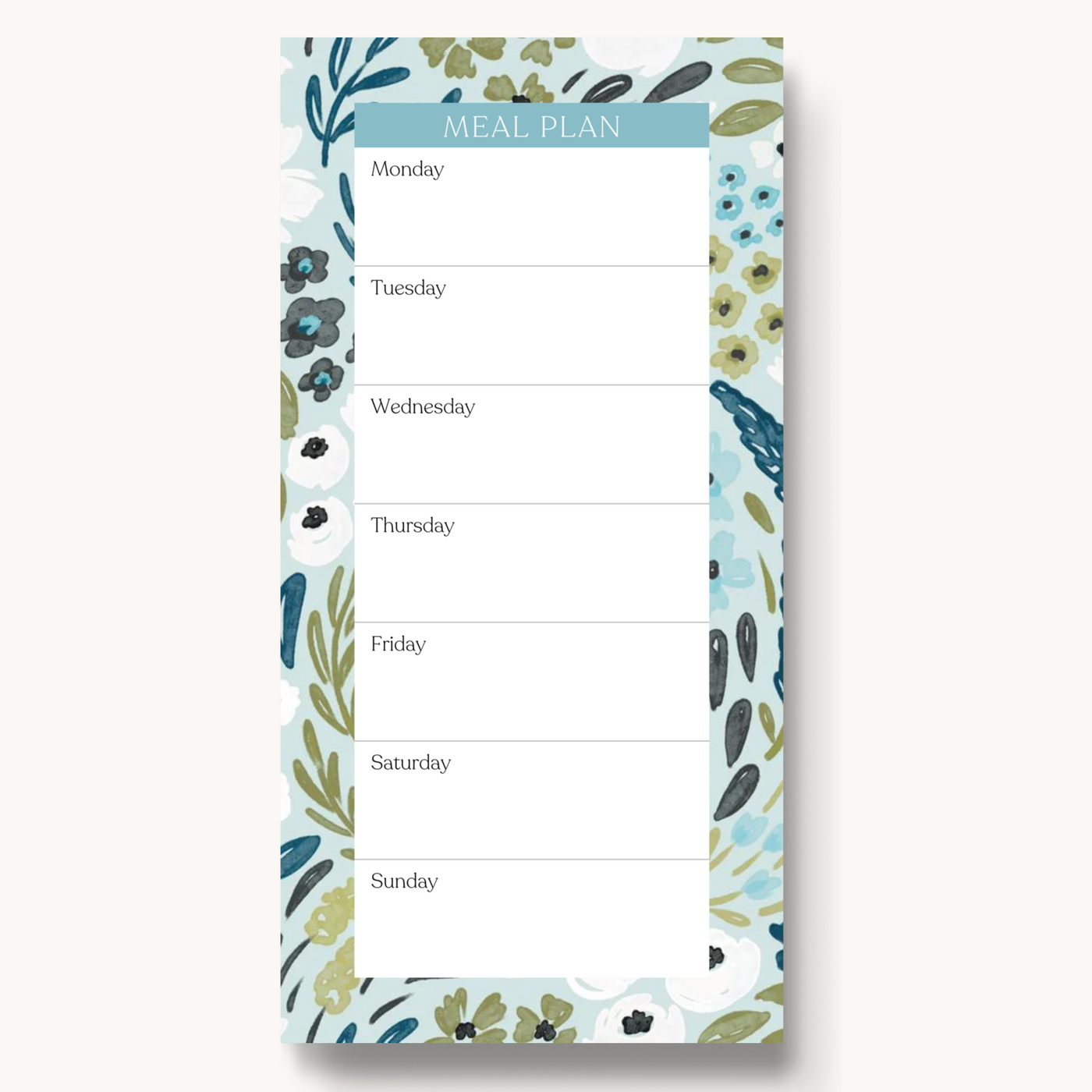Magnetic Meal Plan Notepad, 8x4"