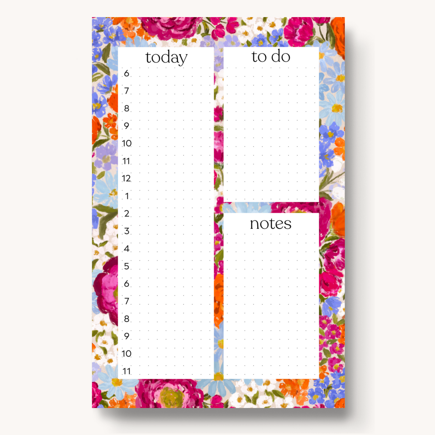 Hourly Daily Planner Notepad, 8.5x5.5"