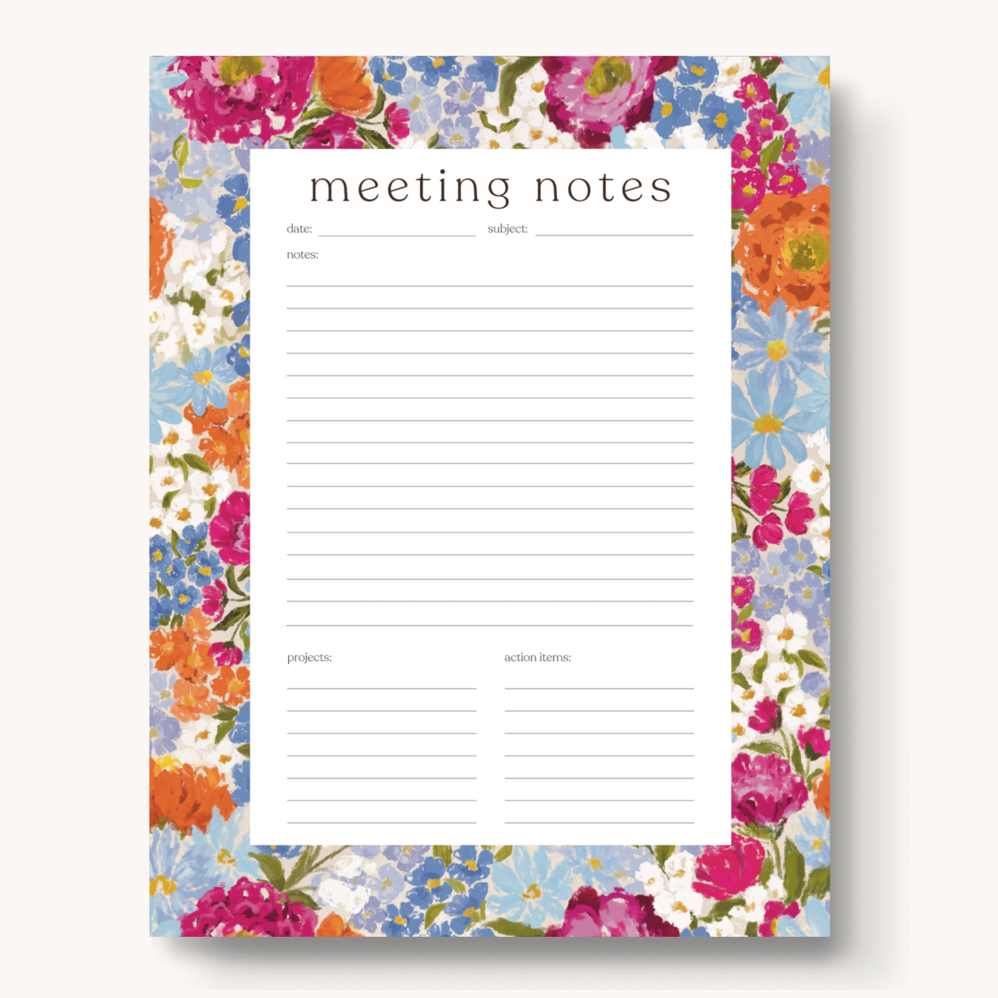 Meeting Notes Notepad, 11x8.5"