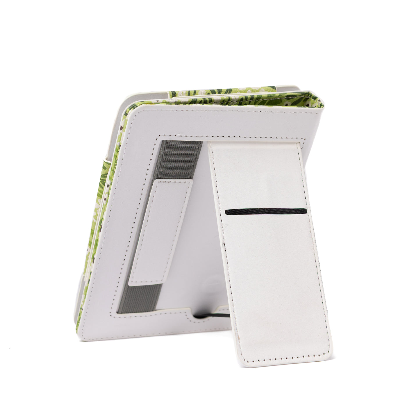 Matcha Floral Kindle Case – Elegant Faux Leather with Kickstand